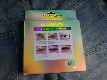 BSC Beauty 40D DIY Lash Extension Kit – 72PCS Cluster Lashes with Bond & Seal
