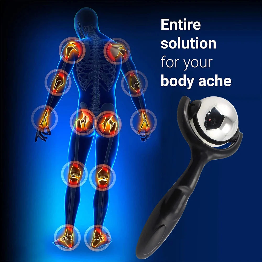 NNEOBA Stainless Steel Massage Ball Roller Deep Tissue Therapy Black