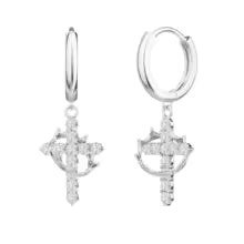 Crown in Cross Earrings